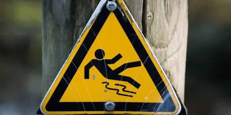 Slippery slope warning sign